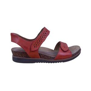 Cobb Hill Women’s Red Leather Cork Sole Adjustable Strap Sandals Size 7US